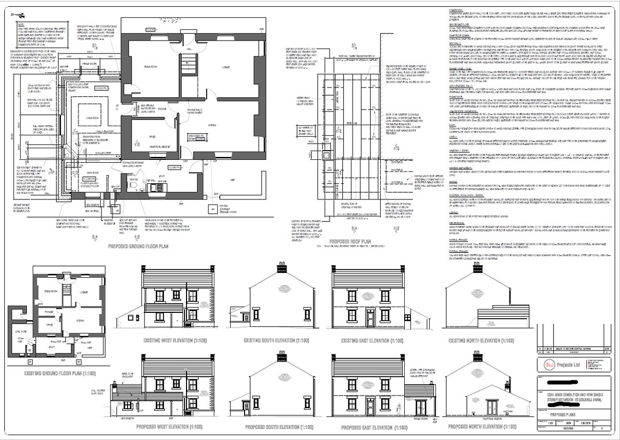 Rear Extension Building Regs Drawing